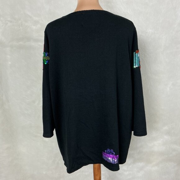 Vintage 00s Michael Simon Christmas Holiday Presents Cardigan Sweater Plus 3X - Picture 4 of 11